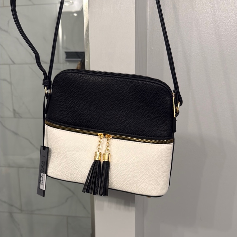 Chic Black and White Crossbody Bag